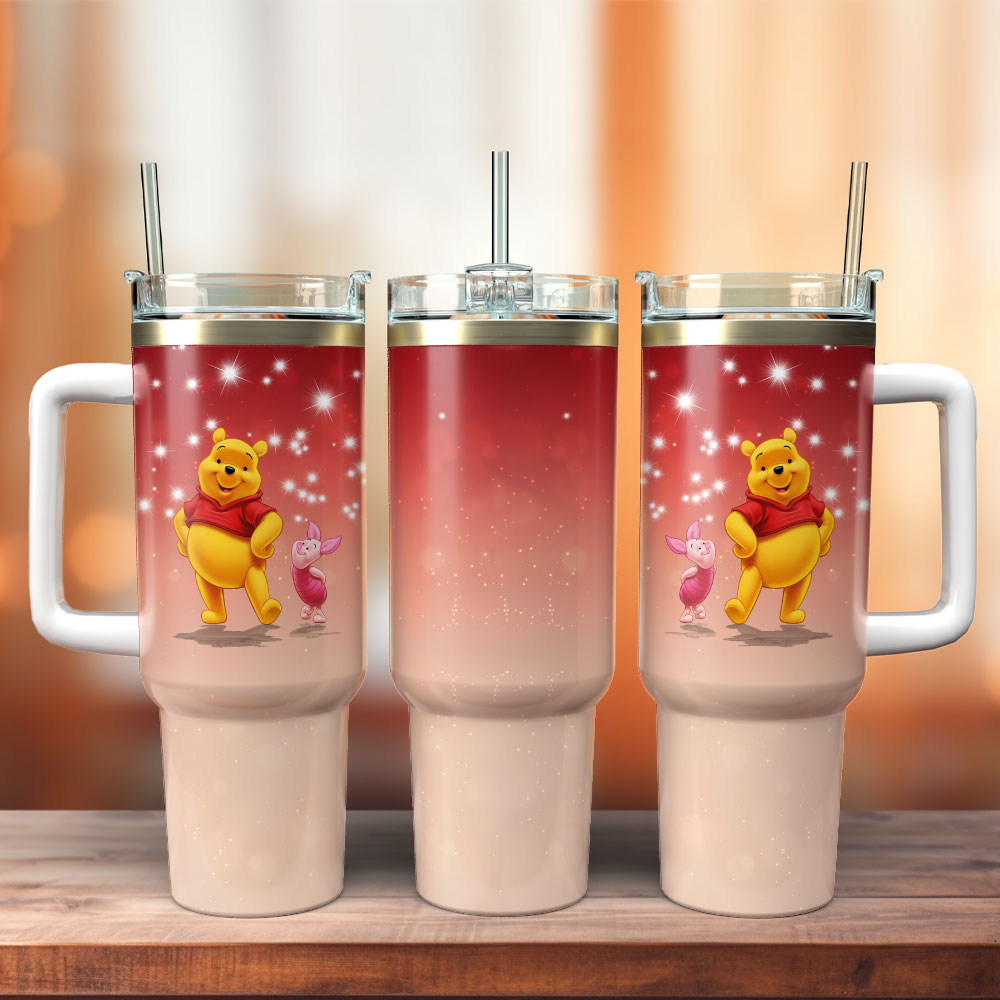 Disney Winnie the Pooh And Piglet Sparkle Large Tumbler