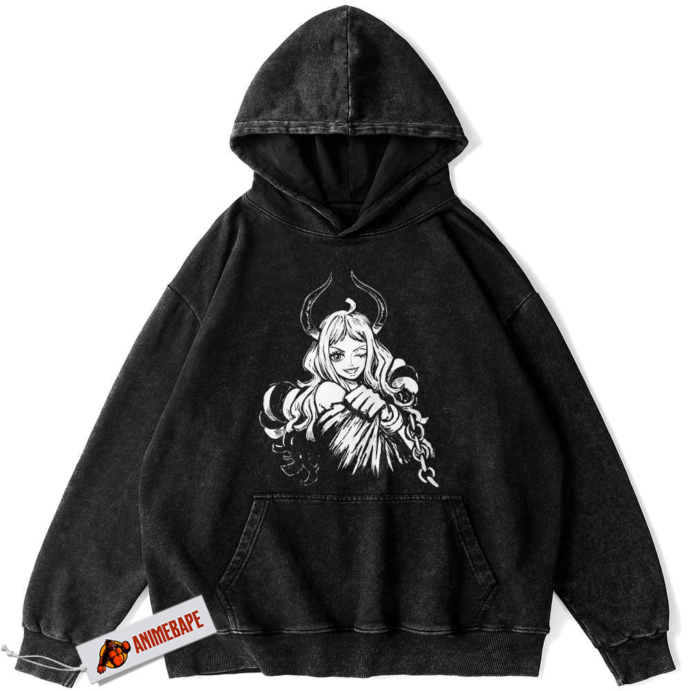 Yamato One Piece V2 Anime Vintage Hoodie for Fans and Collectors