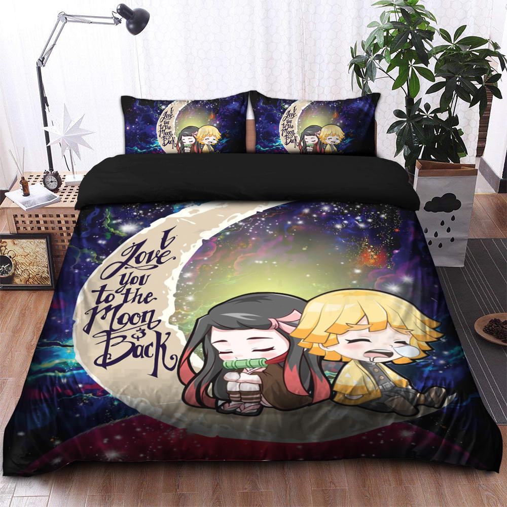 Demon Slayer Zenitsu Nezuko Galaxy Bedding Set Duvet Cover & 2 Cases