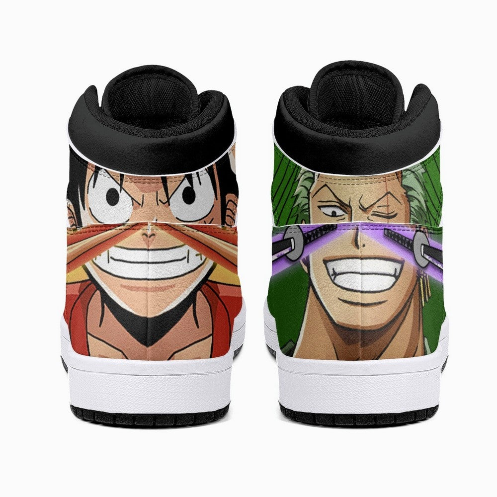 Zoro and Luffy One Piece JD1 High Top Shoes