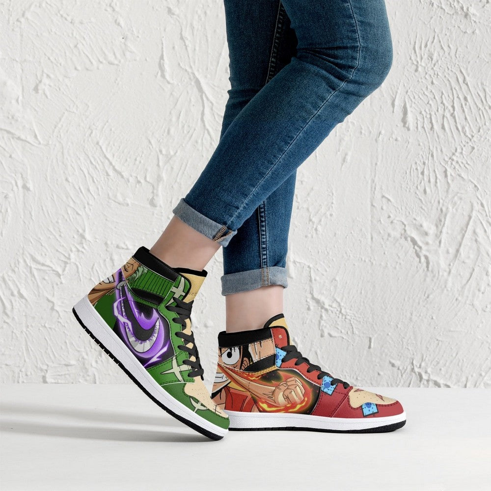 Zoro and Luffy One Piece JD1 High Top Shoes